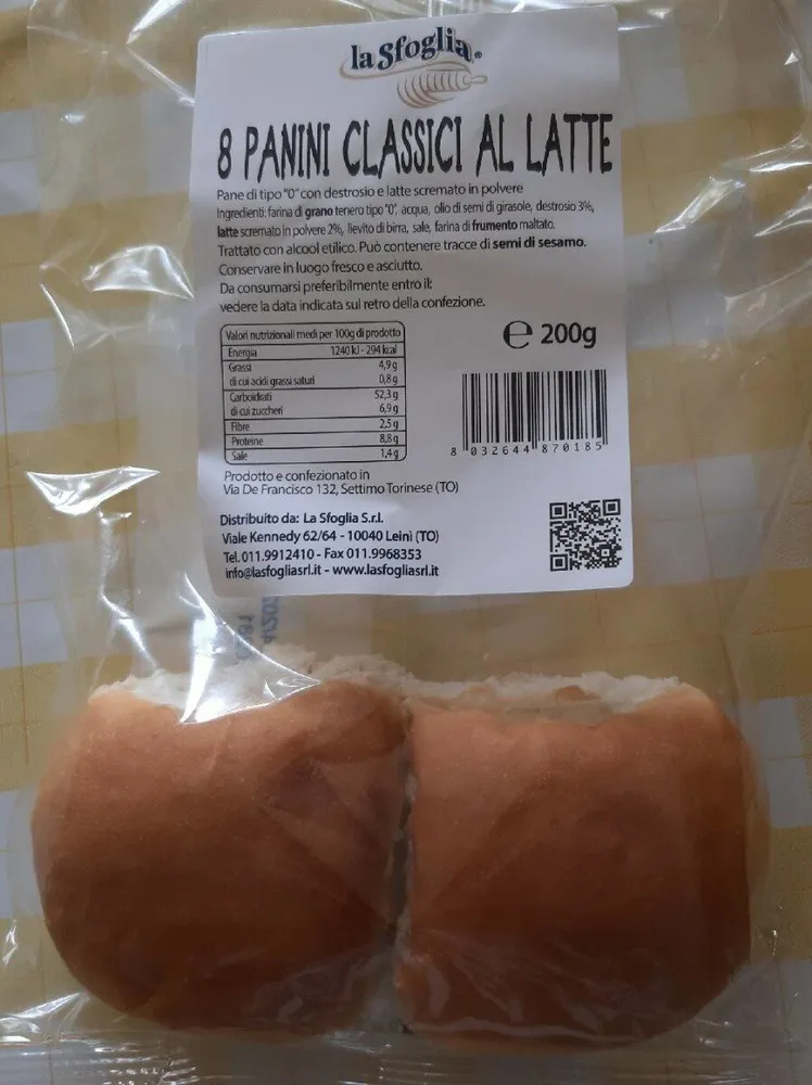 8 Panini classici al latte