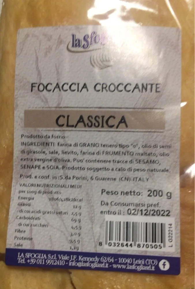 Focaccia croccante