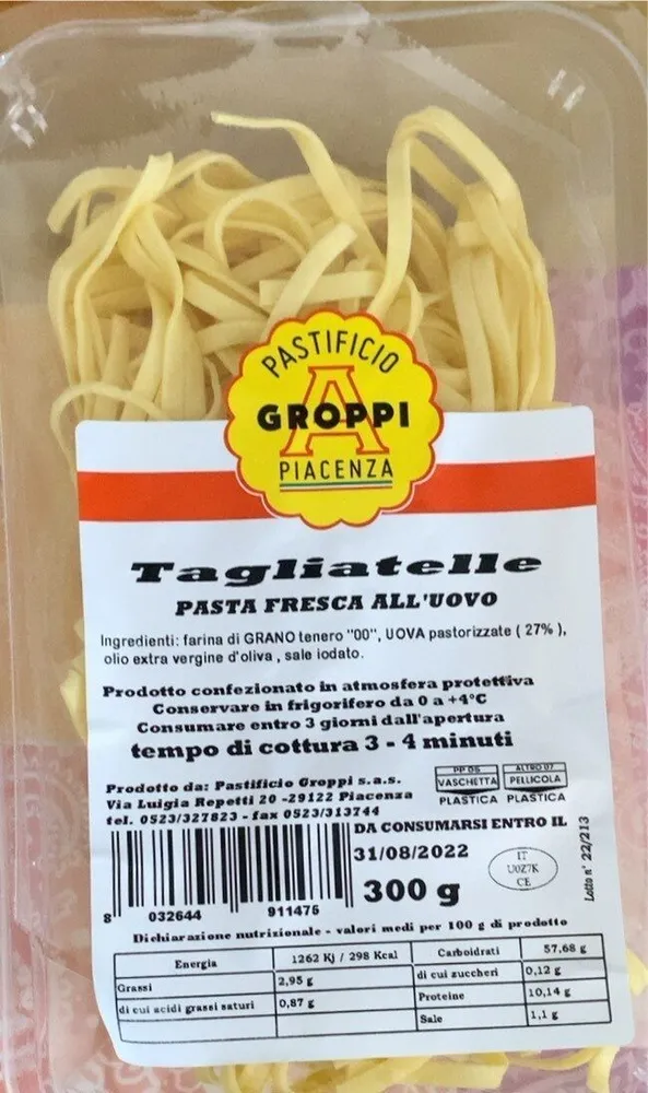 Tagliatelle pasta feesxa all’uovo