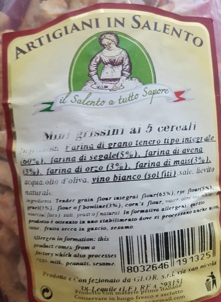 Mini grissini ai 5 cereali