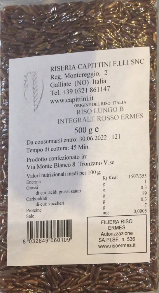 Riso lungo B integrale rosso ermes