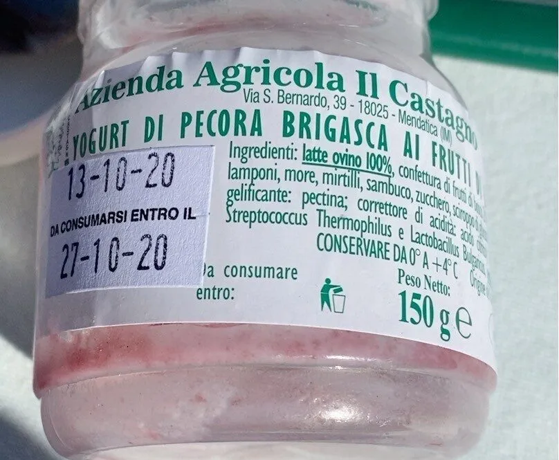 Yogurt di pecora brigasca ai frutti di bosco