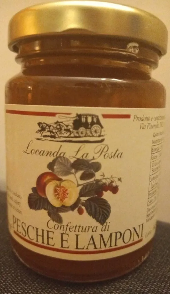 Confettura di pesche e lamponi