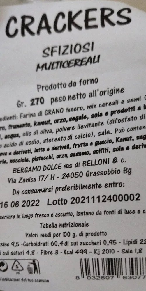 Crackers sfiziosi multicereali