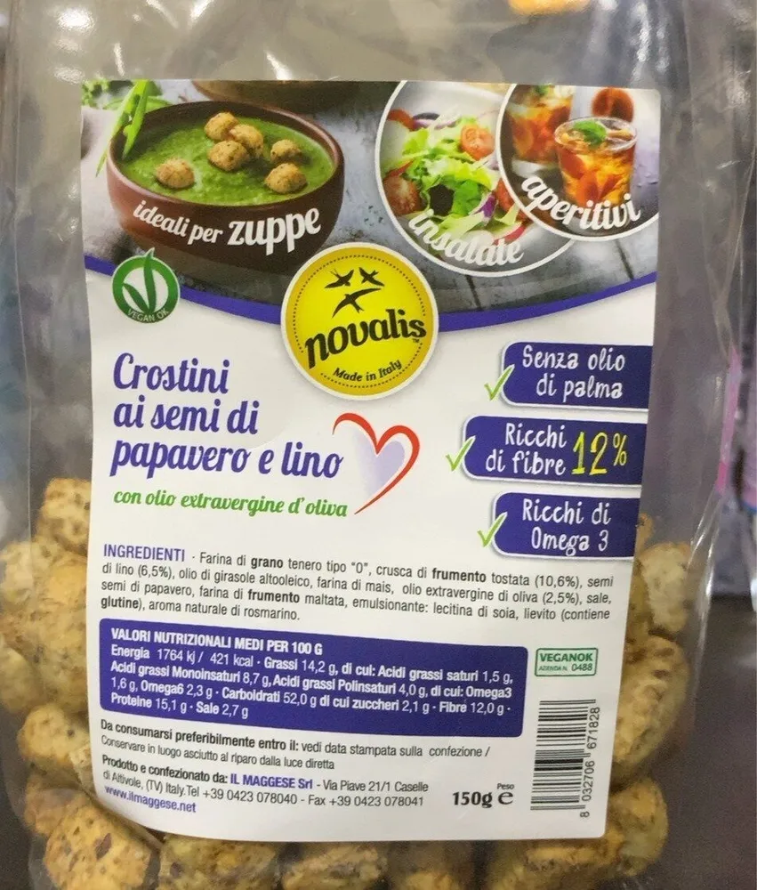 Crostini ai semi di papavero e lino