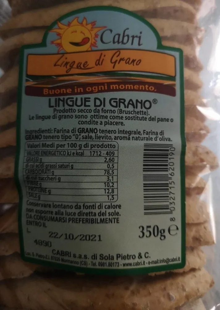 Cabri Lingue Di Grano Integrali GR.