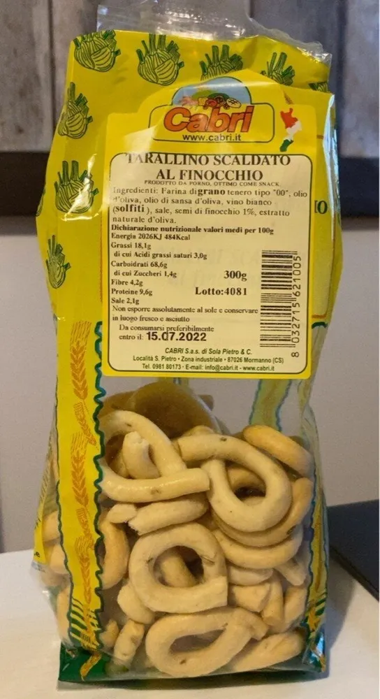 Tarallino scaldato al finocchio