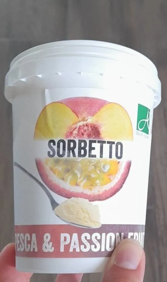 Sorbetto pesca e passion fruit