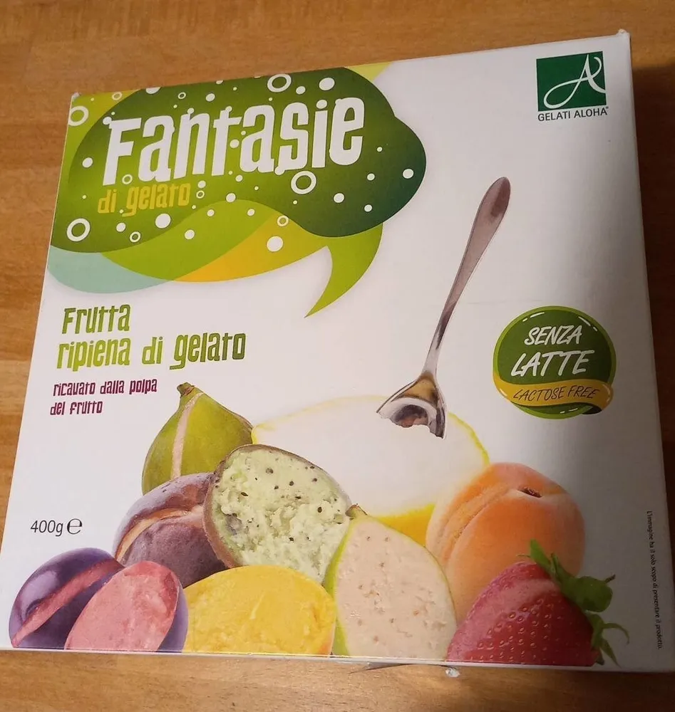Frutta ripiena di gelato