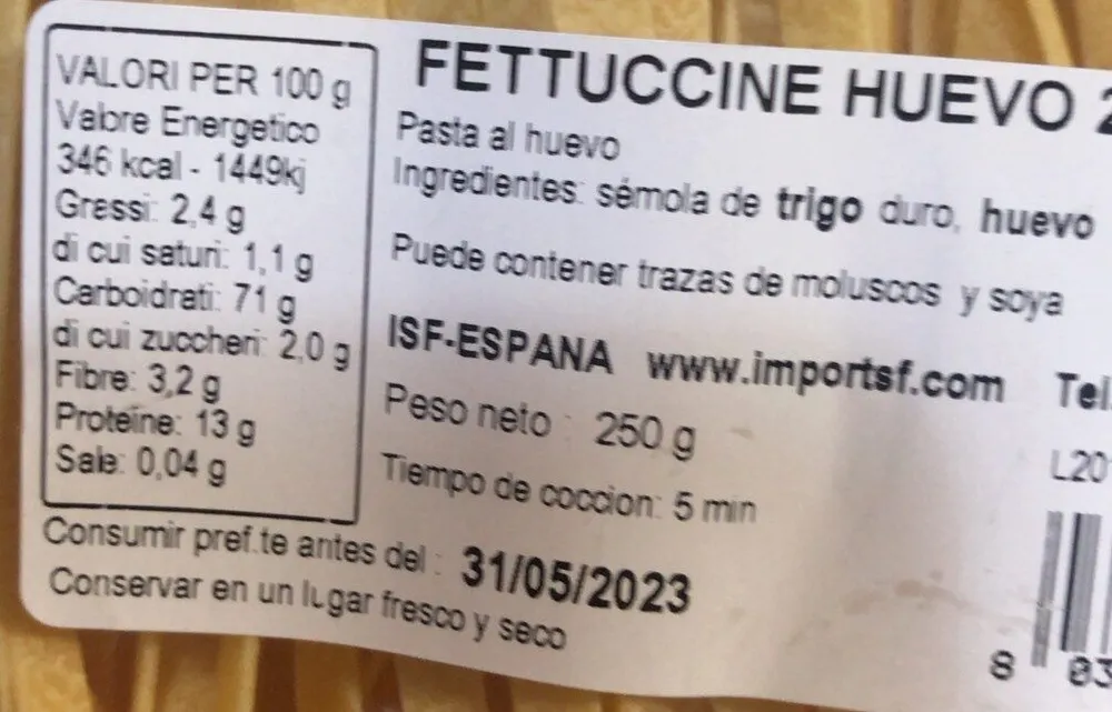 Fettuccine huevo