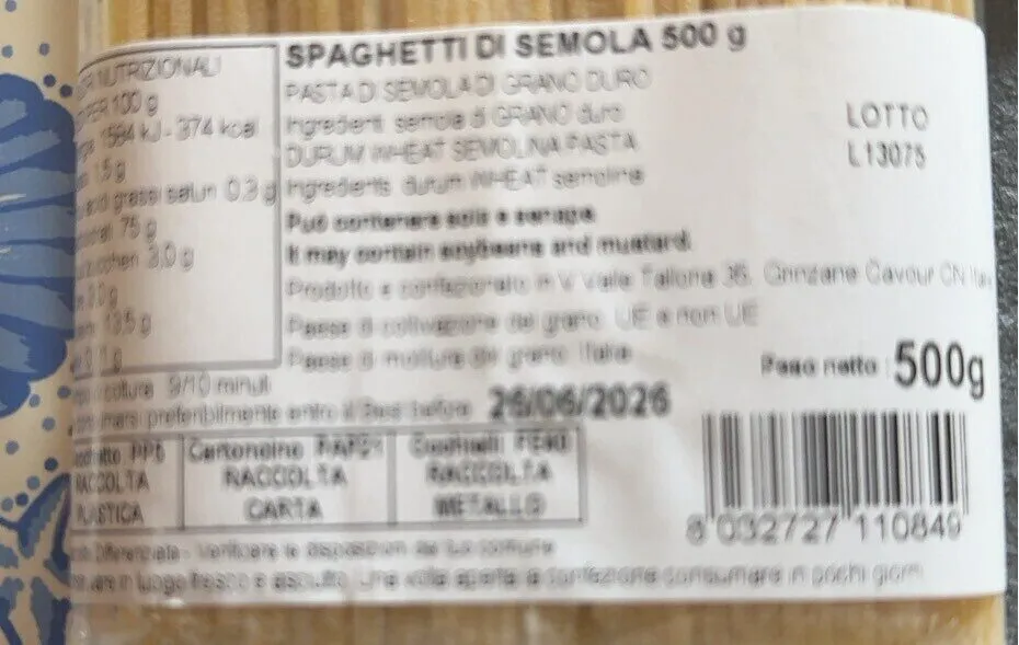 Spaghetti di Semola