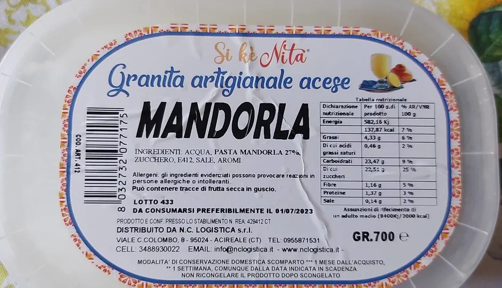 Granita di mandorla