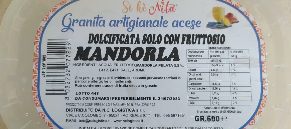 Granita artigianale acese