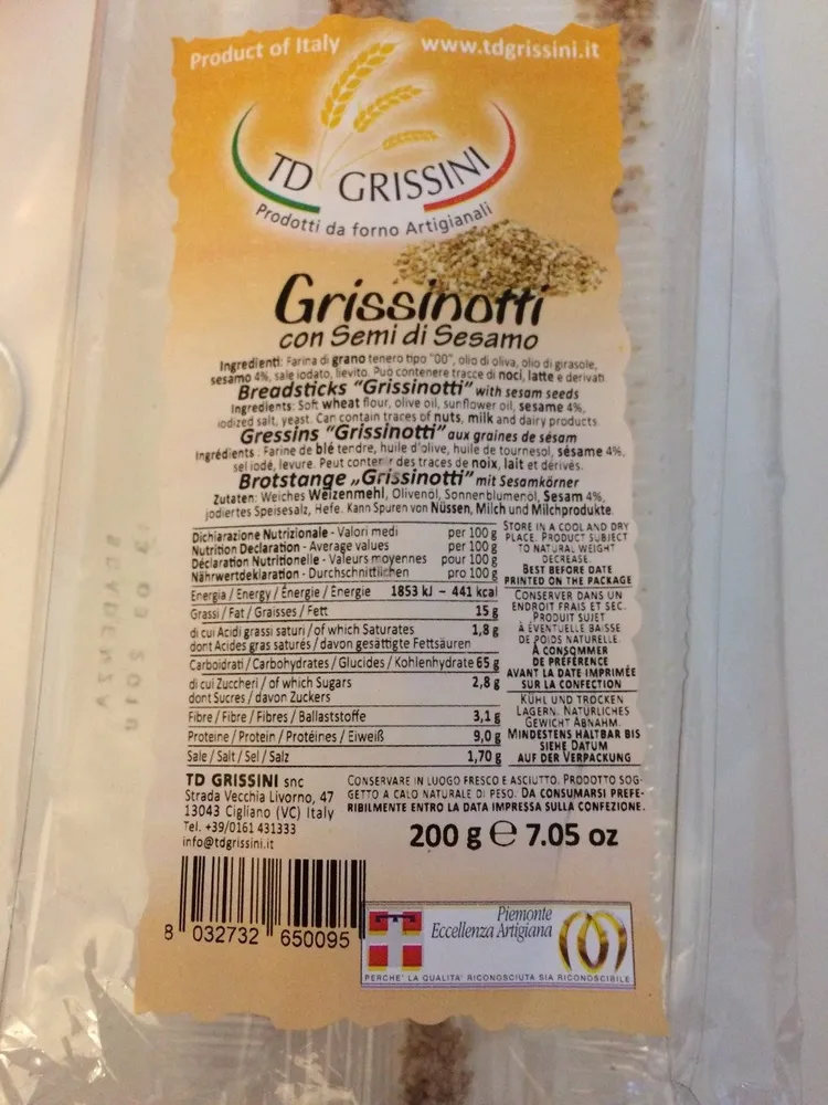 Grissinotti con semi di sesamo