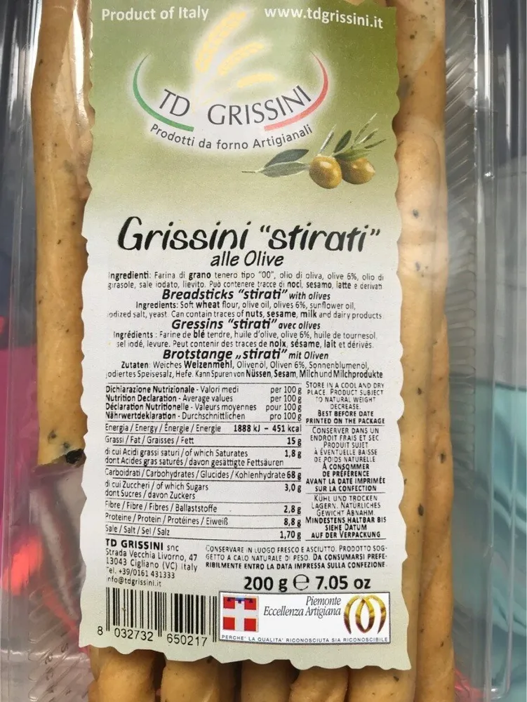 Grissini "strirati" alle Olive