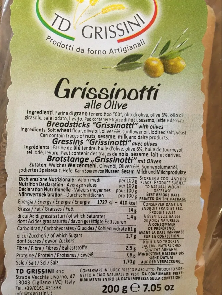Grissinotti alle Olive