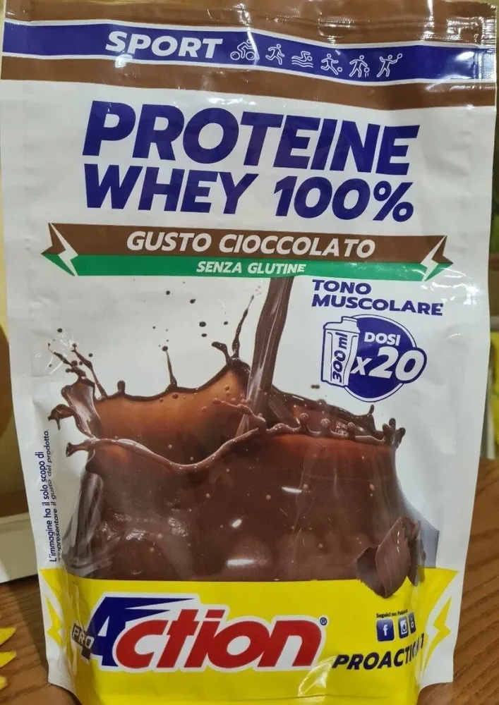 PROTEINE WHEY 100% Gusto Cioccolato senza glutine