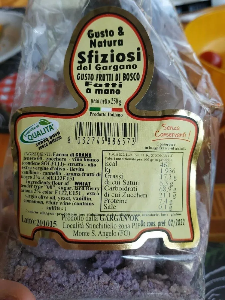 Sfiziosi del Gargano gusto frutti di bosco