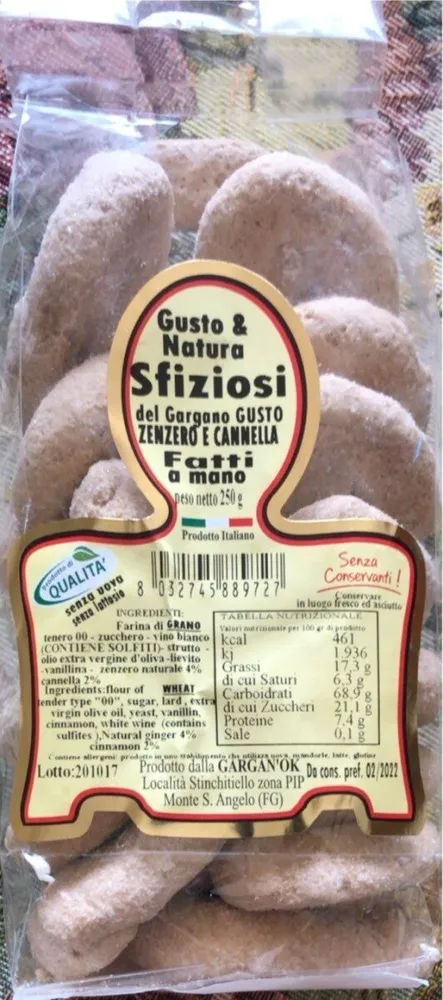 Sfiziosi del gargano gusto zenzero e cannella