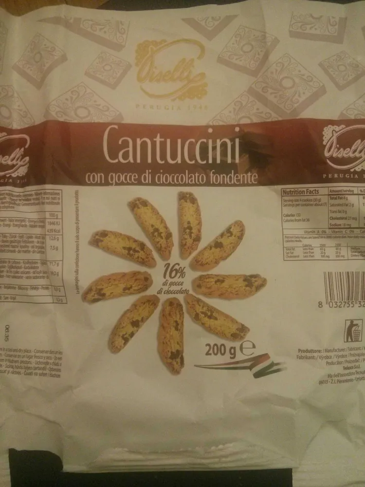 Cantuccini con gocce di cioccolato fondente