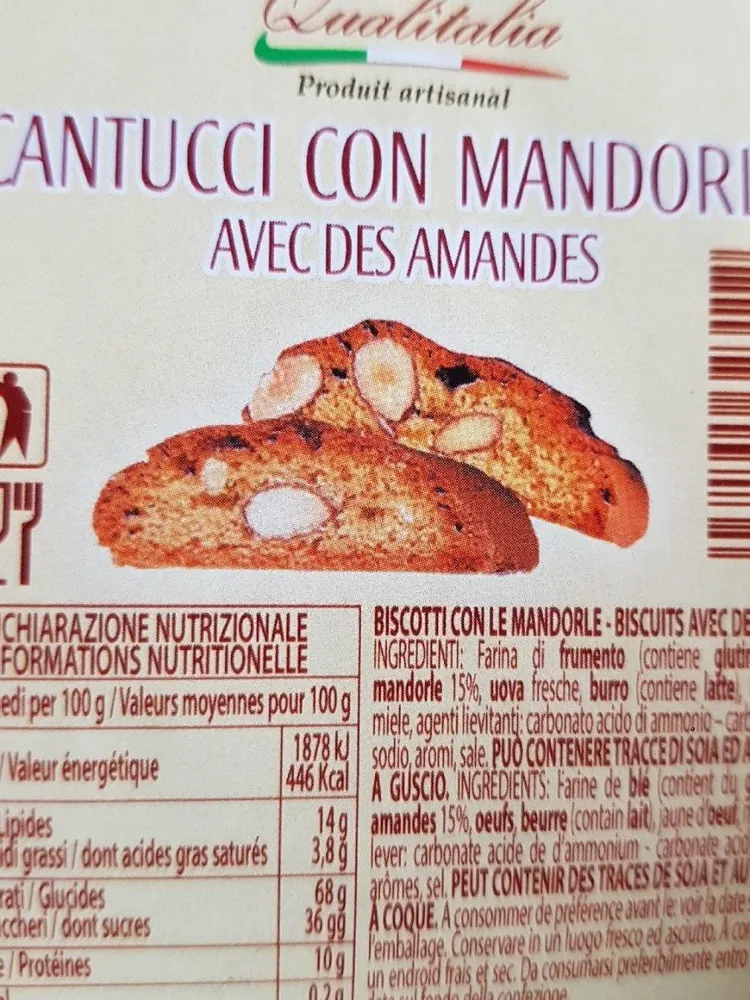 Cantucci con mandorle  a écrit des amandes