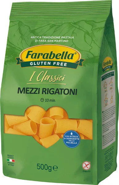 I classici mezzi rigatoni pasta sin gluten