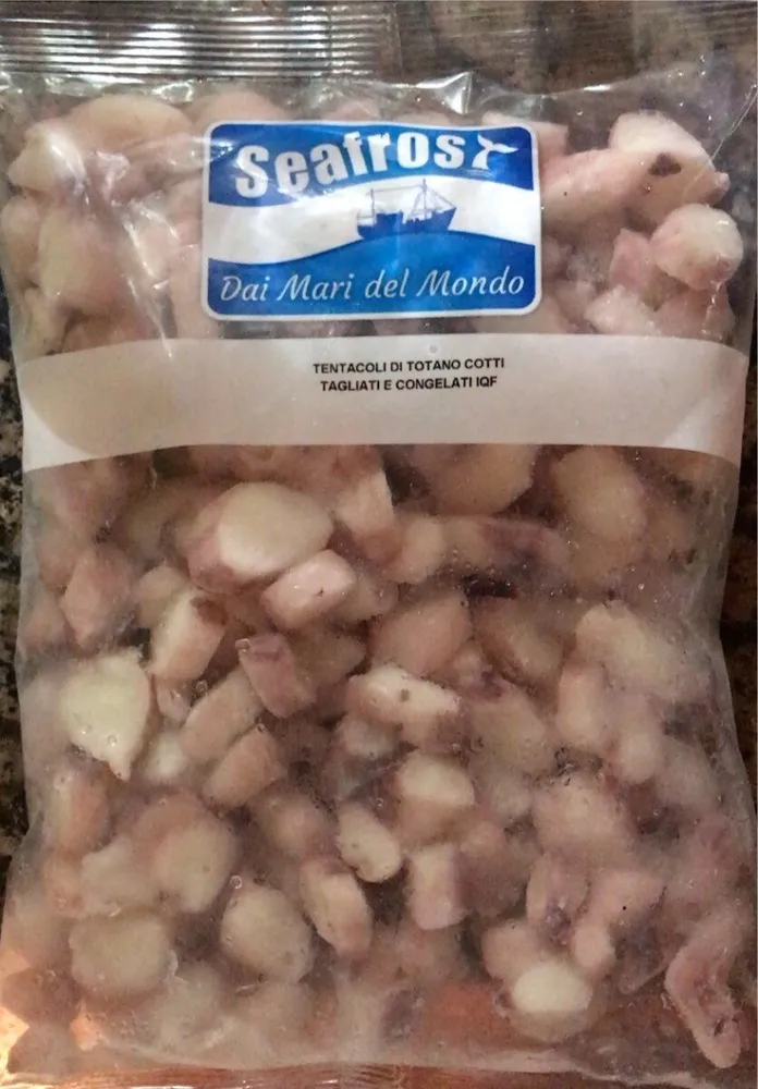 Tentacoli di totano cotti tagliati e congelato IQF