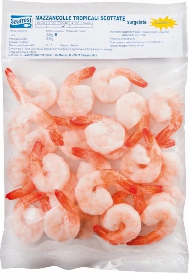 Mazzancolle tropicali scottate surgelate