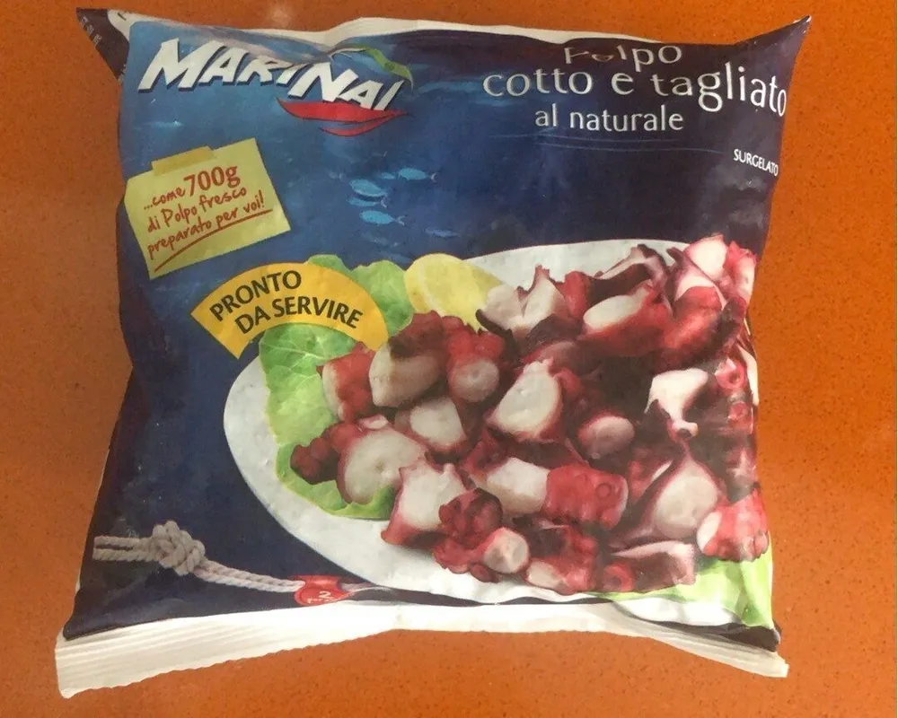 Polpo cotto e tagliato