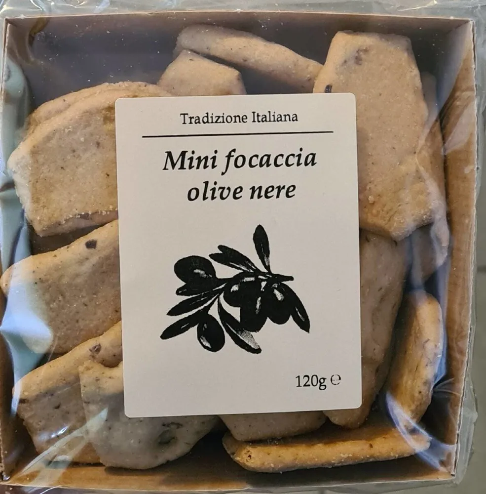 Mini focaccia olive nere