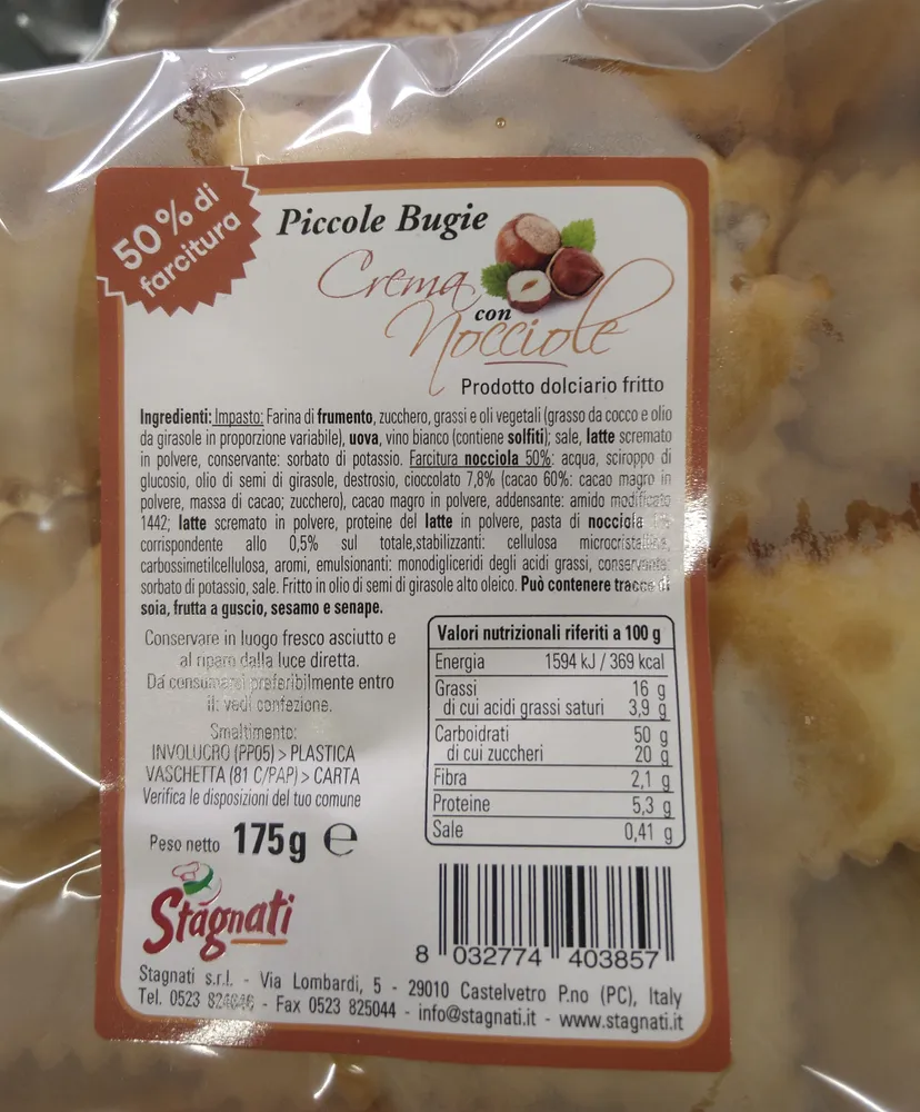 Piccole bugie con crema nocciole