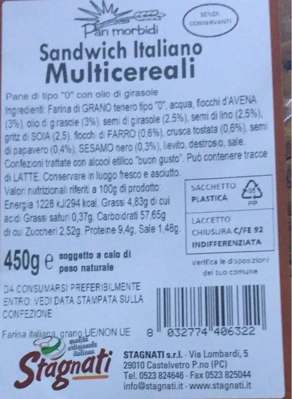 Sandwich italiano multicereali