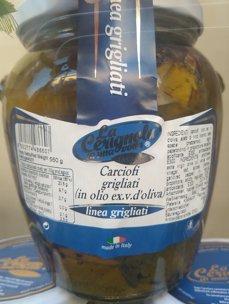 Carciofi grigliati in olio extra vergine d oliva