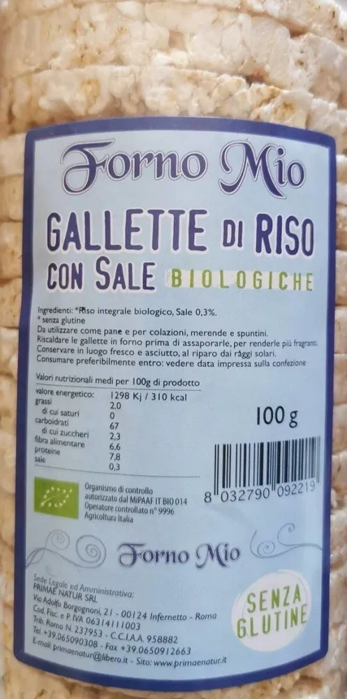 Gallette di riso con sale biologiche