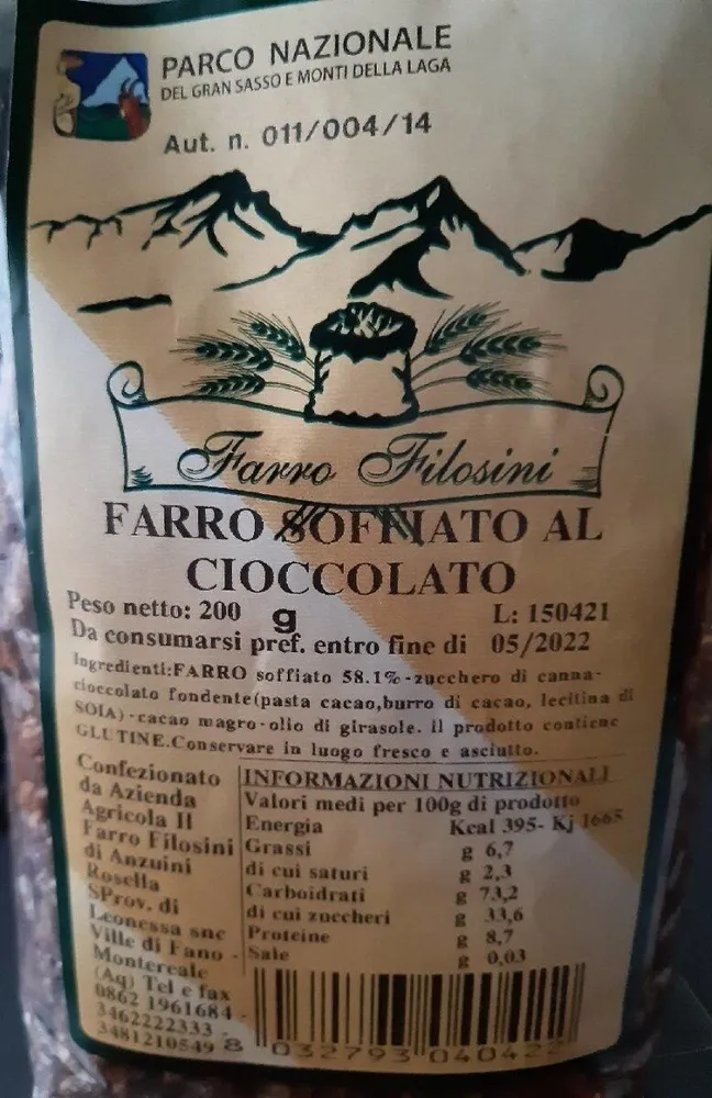 Farro soffiato al cioccolato