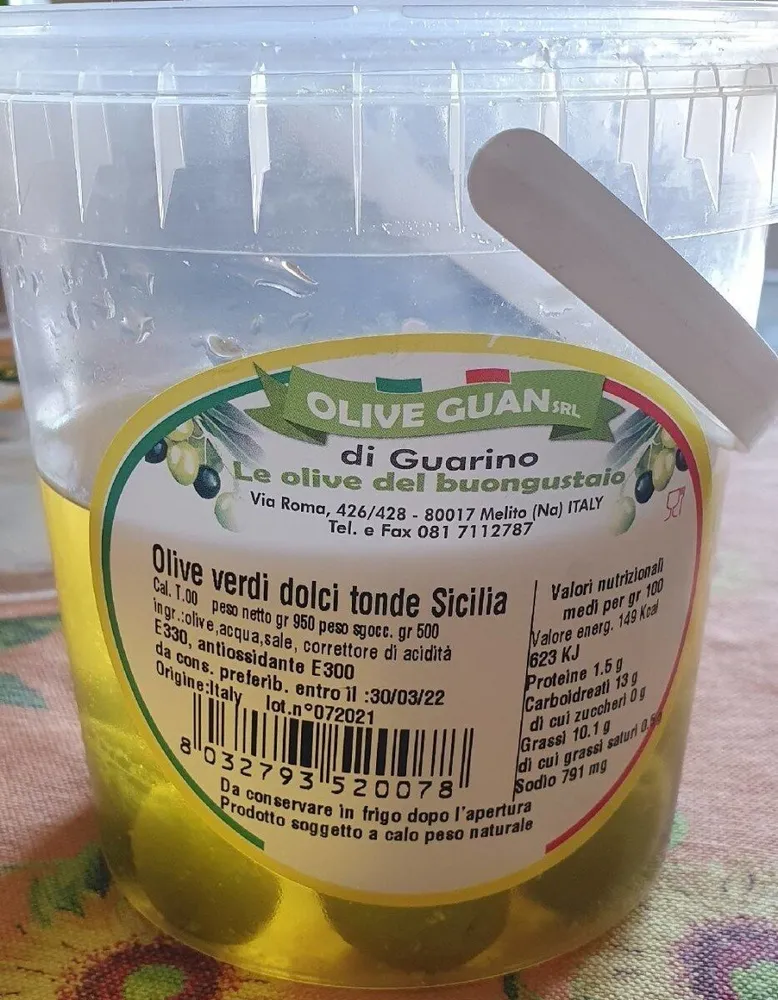 Olive verdi dolci tonde Sicilia