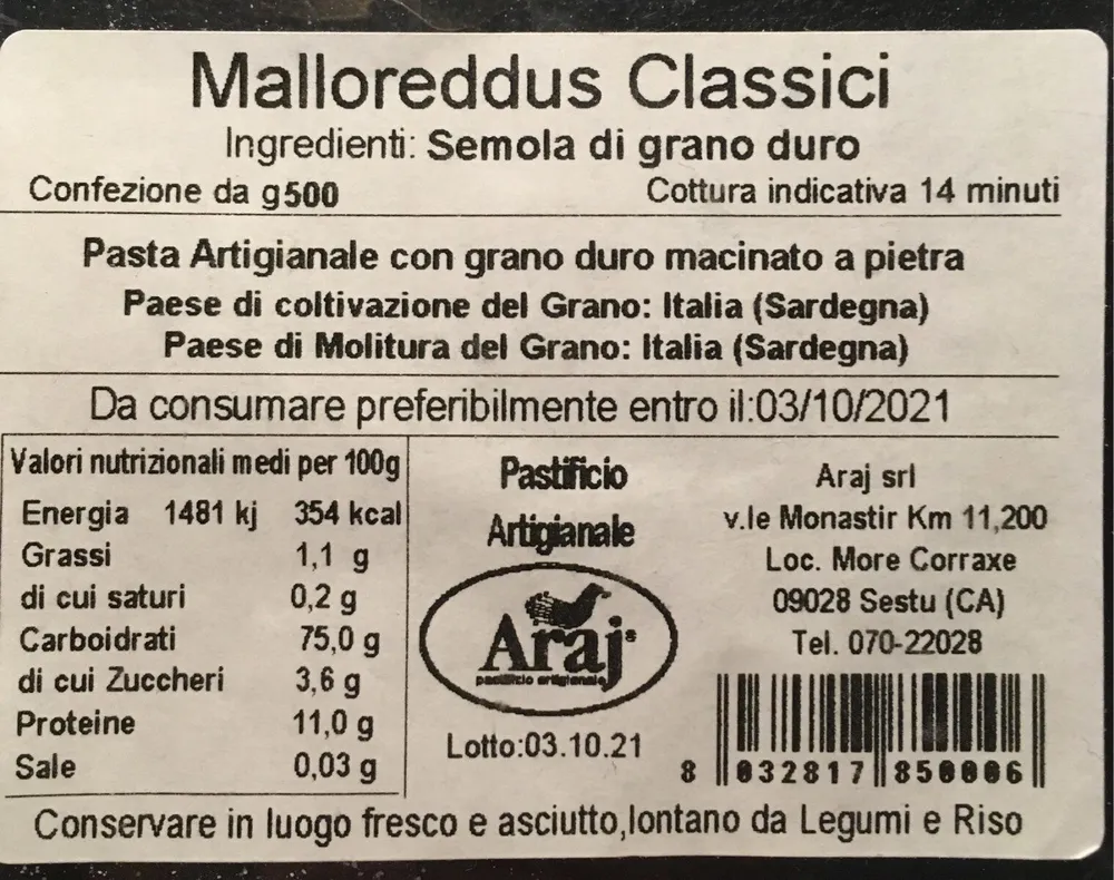 Malloreddus classici