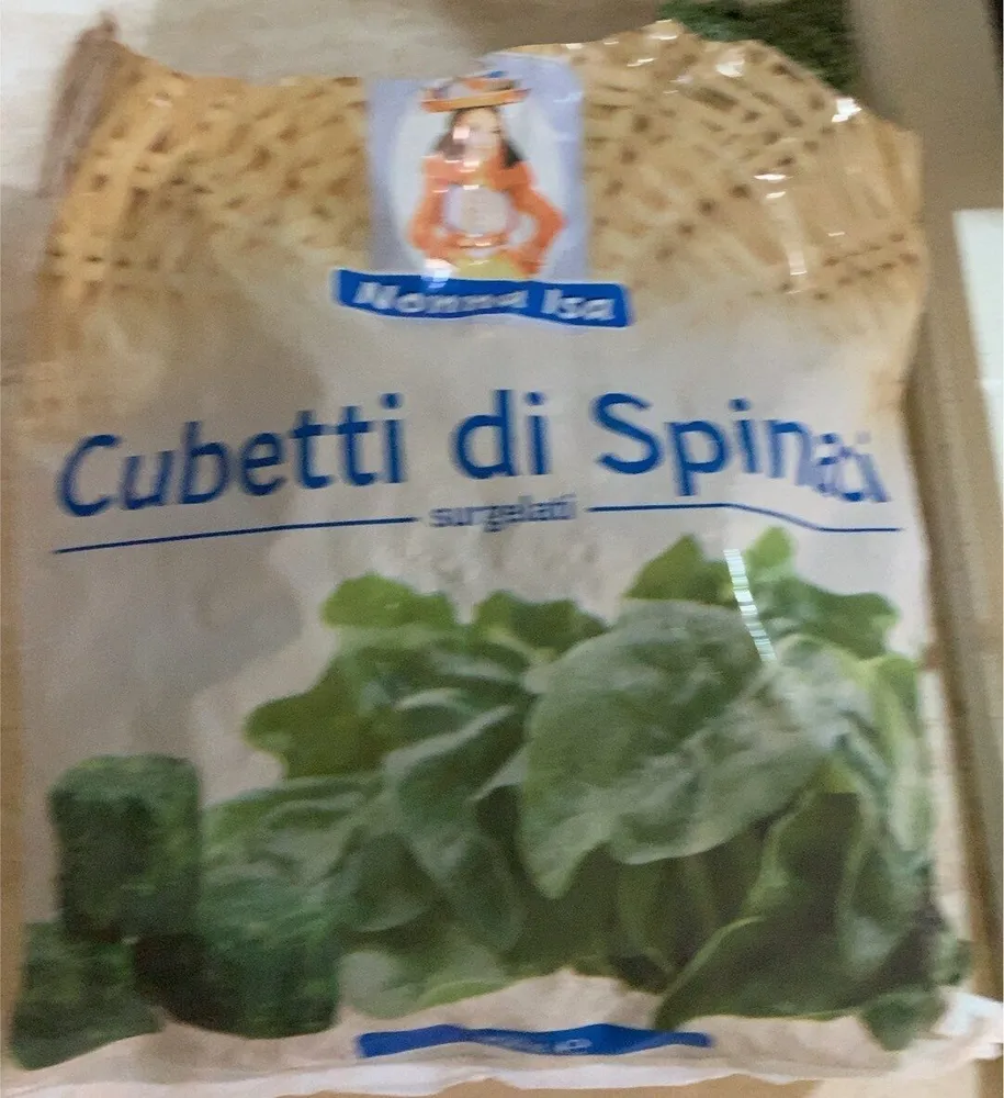 Cubetti di spinaci surgelati