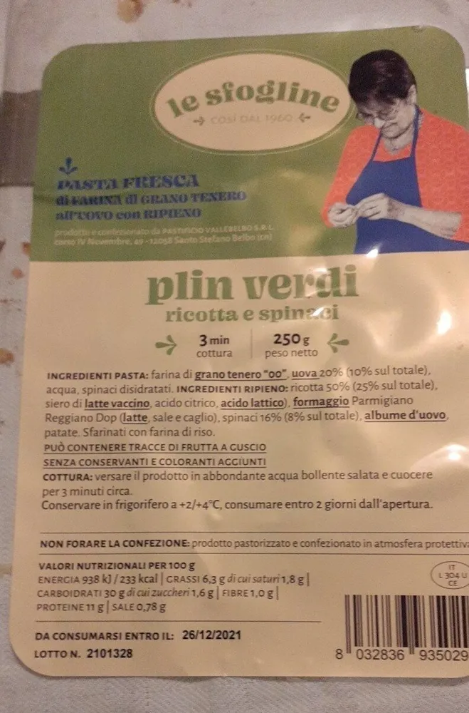 plin verdi ricotta e spinaci