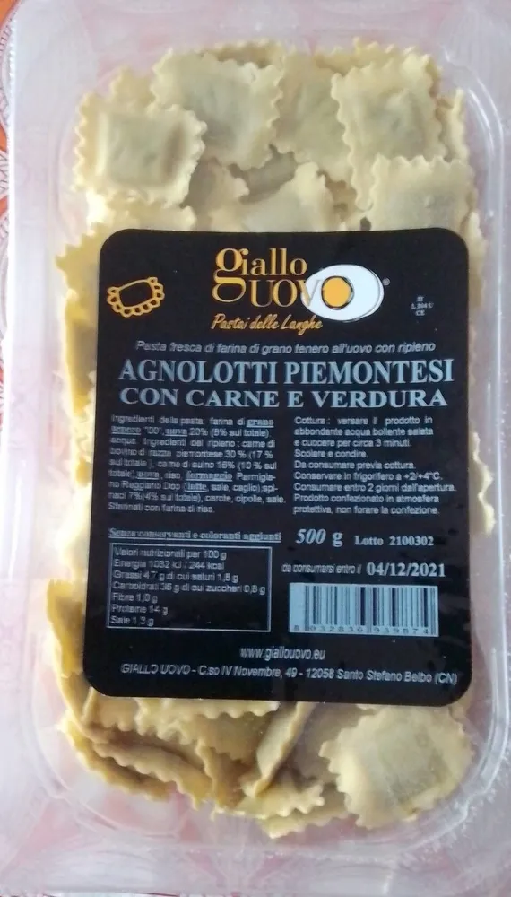 Agnolotti piemontese con carne e verdura