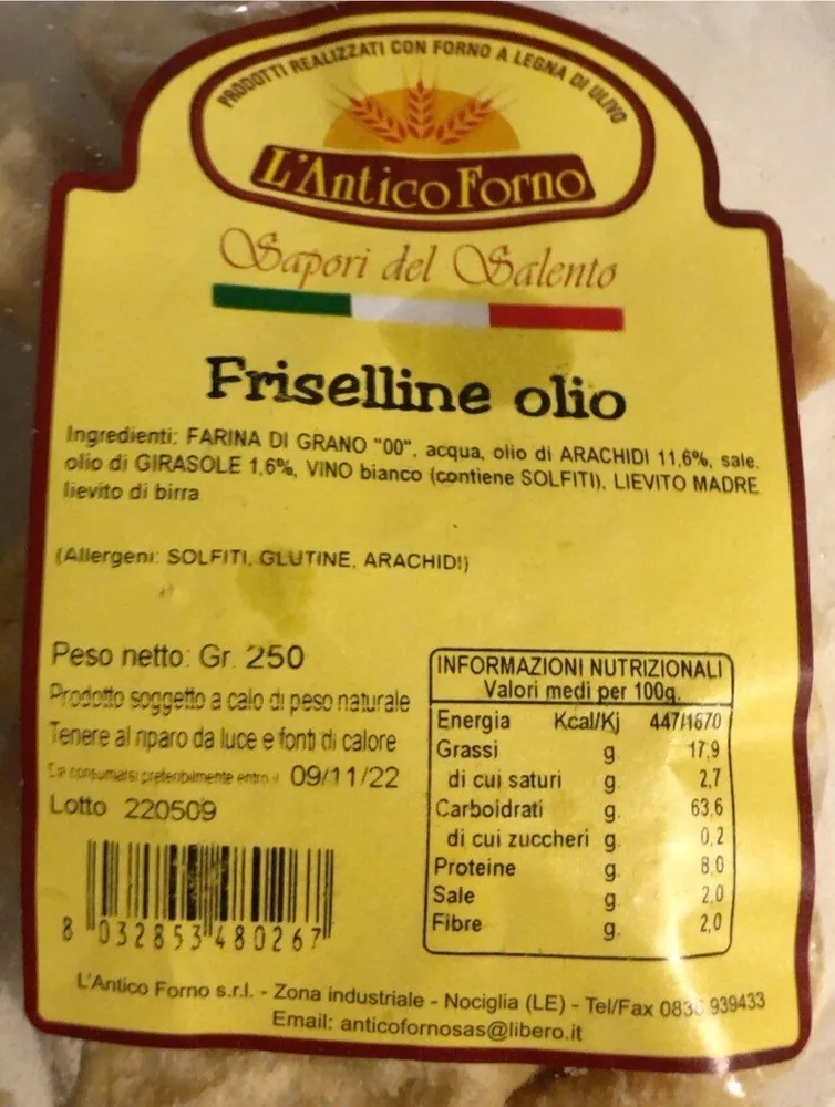 Friselline olio
