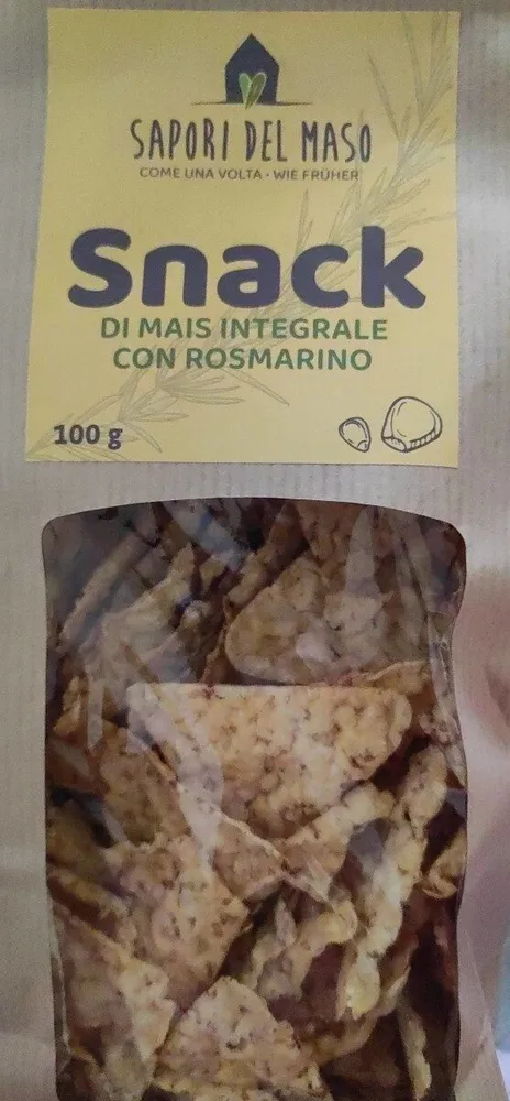 Snack di mais integrale con rosmarino