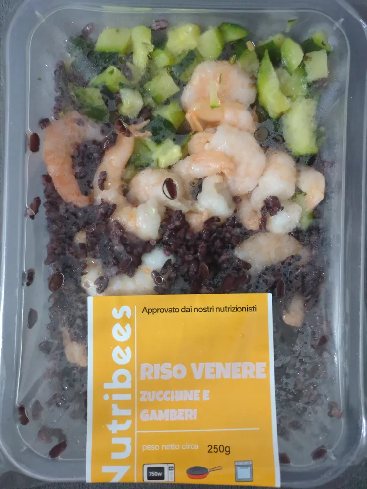Riso venere zucchine e gamberi - Nutribee