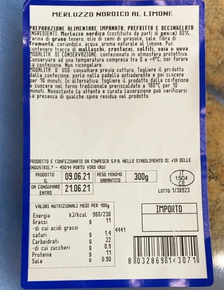 Merluzzo nordico al limone