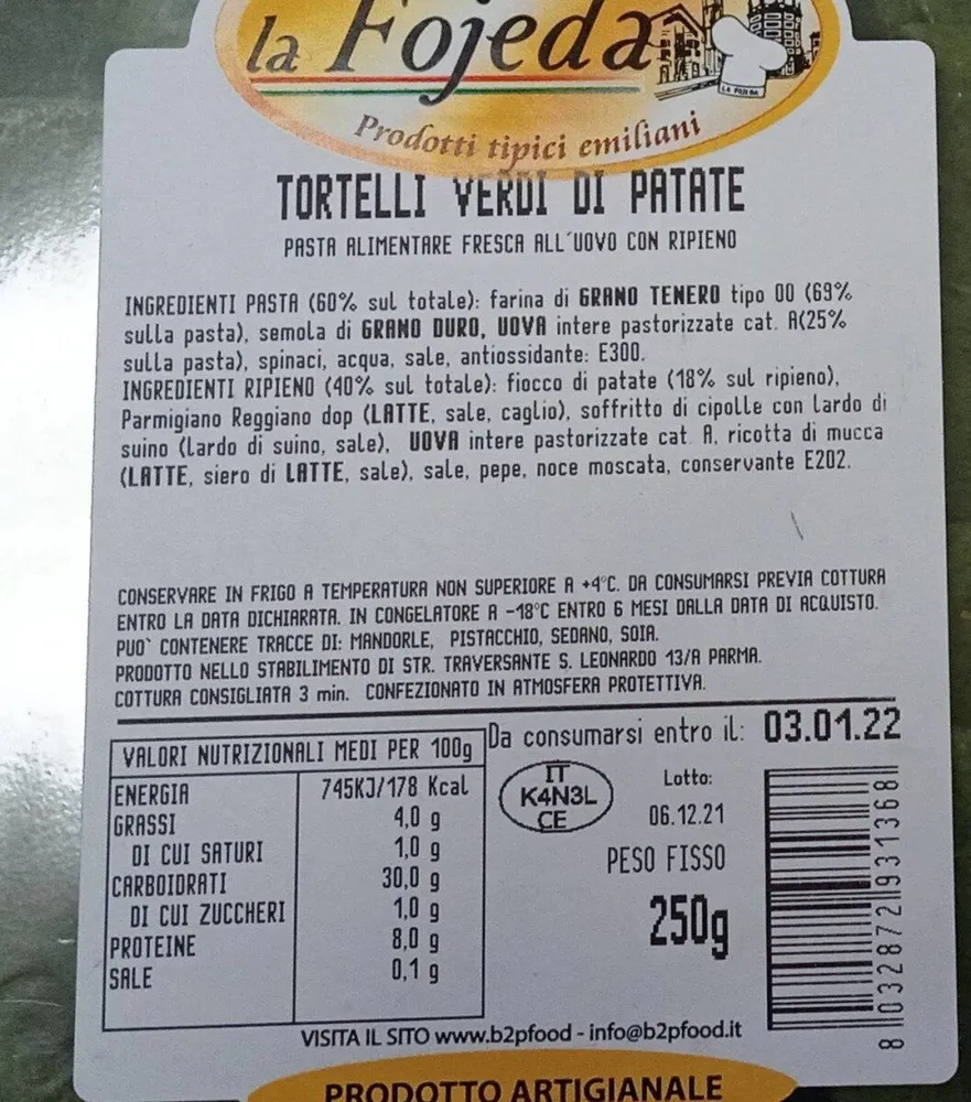 Tortelli verdi di patate