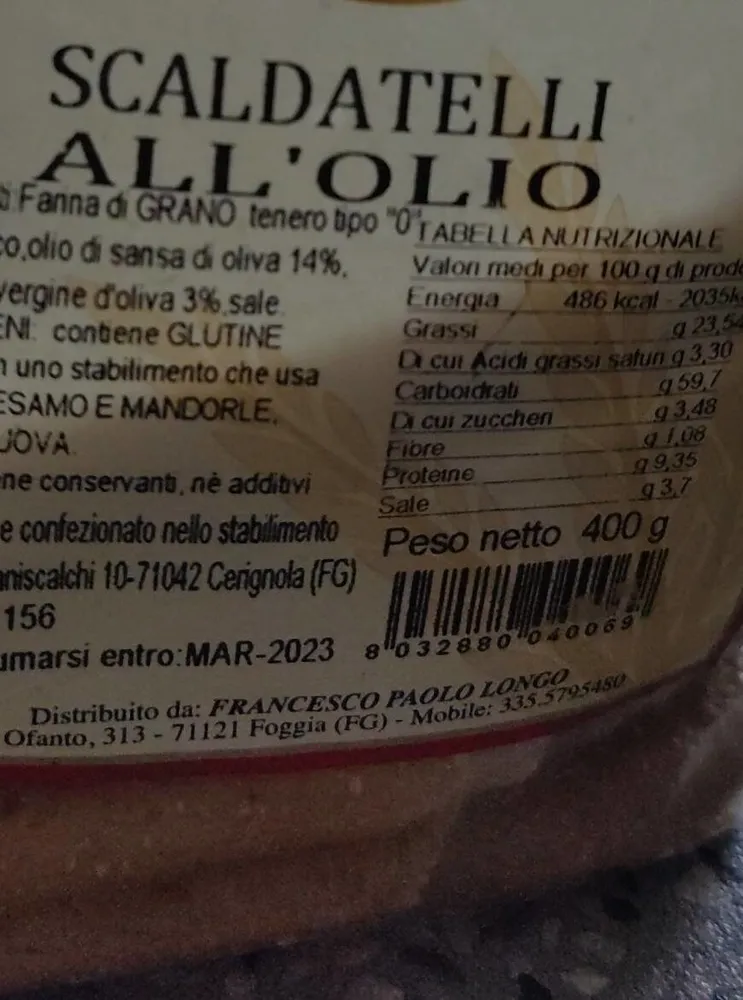 Scaldatelli all'olio
