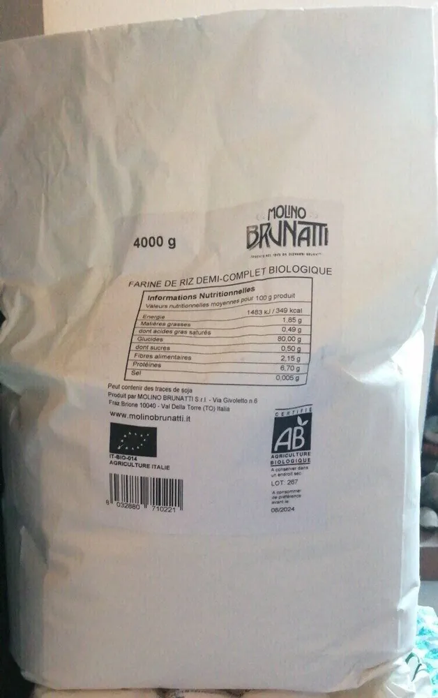 Farine de riz demi-complet biologique