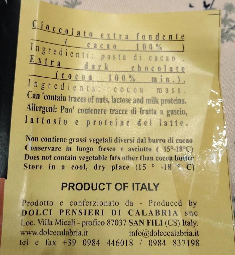 Cioccolato extra fondente
