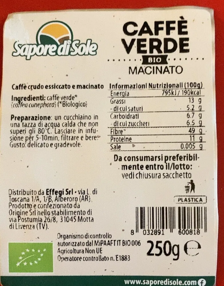 Caffè verde bio
