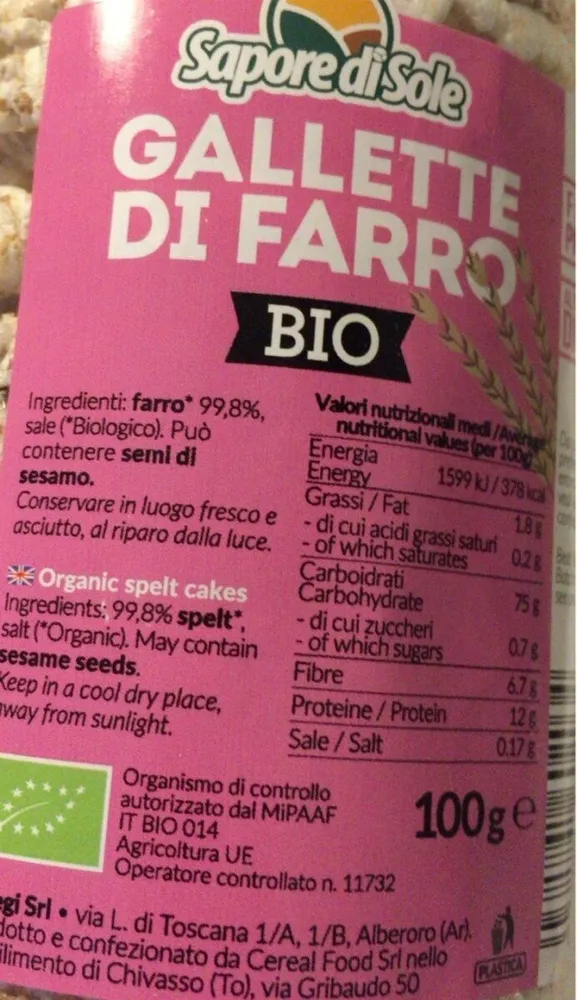 Gallette di farro bio
